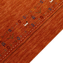 Orange Contemporary Design Hand Loomed Wool Area Rug