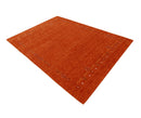 Orange Modern Geometrical Tribal Border Hand Loomed Wool Area Rug