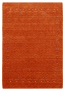Orange Modern Geometrical Tribal Border Hand Loomed Wool Area Rug