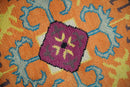 Orange, Silver and Mustard Traditional Mamluk Design Medallion Multi Size wool Area Rug