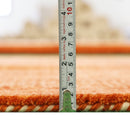 Orange Solid ground with Border Pattern Loomed Wool Area Rug