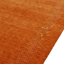 Orange Solid ground with Border Pattern Loomed Wool Area Rug