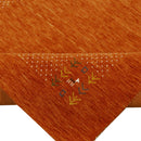 Orange Solid ground with Border Pattern Loomed Wool Area Rug