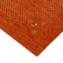 Orange Solid ground with Border Pattern Loomed Wool Area Rug