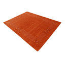 Orange Solid ground with Border Pattern Loomed Wool Area Rug