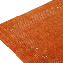 Orange Solid ground with Border Pattern Loomed Wool Area Rug