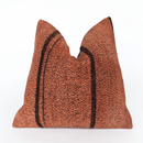 Orange Kilim Throw Pillow – Striped Boho Accent, Handmade