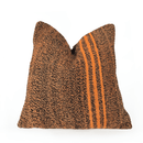 Orange Kilim Throw Pillow – Striped Boho Accent, Handmade