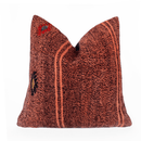 Orange Kilim Throw Pillow – Striped Boho Accent, Handmade