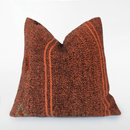 Orange Kilim Throw Pillow – Striped Boho Accent, Handmade