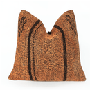 Orange Kilim Throw Pillow – Striped Boho Accent, Handmade