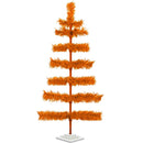 Metallic Orange Tinsel Christmas Tree