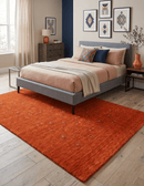 Orange Tribal Center Medallion Hand Loomed Wool Area Rug