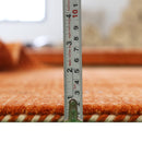 Orange Tribal Gabbeh Border Design Hand Loomed Wool Area Rug