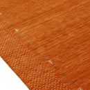 Orange Tribal Gabbeh Border Design Hand Loomed Wool Area Rug