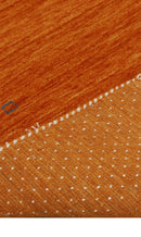 Orange Tribal Gabbeh Border Design Hand Loomed Wool Area Rug