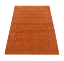 Orange Tribal Gabbeh Border Design Hand Loomed Wool Area Rug