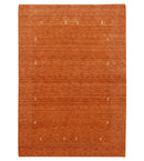 Orange Tribal Gabbeh Border Design Hand Loomed Wool Area Rug