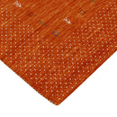 Orange Tribal Gabbeh Border Design Hand Loomed Wool Area Rug