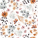 Flowers & Foliage Orange & Blue - Nursery Wall Decor Wallpapers