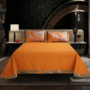 Orchid golden orange & teal egyptian cotton silk bedding set bedroom