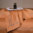Orchid jacquard embroidery egyptian cotton bedding set bedroom