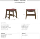 Ordway Saddle Seat Bar Stool Dining Height 19 Inch Red