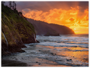 Oregon Coast Print Metal Wall Art – Pacific Northwest Coastal Scenic Wall Decor
