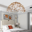 Organic copper crystal ceiling chandelier dining room pendant light