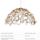 Organic copper crystal ceiling chandelier dining room pendant light