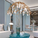 Organic copper crystal ceiling chandelier dining room pendant light