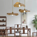 Organic golden iron lotus leaf pendant light for dining room
