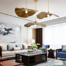 Organic golden iron lotus leaf pendant light for dining room