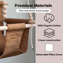 Organic Cotton Indoor High Back Baby & Toddler Swing-Toffee