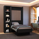 Black 85-in Tall Wooden Bookcase Shelf