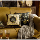 Oriental bamboo black gold pillow covers living room decor