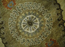 Oriental Floral Hand knotted Olive and Green 8x10 and 8.7x11.8 wool Area Rug