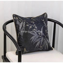 Oriental gold floral jacquard pillow cover living room art case