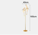 Origami crane bird design led pendant light dining room white gold