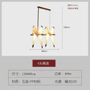 Origami crane bird design led pendant light dining room white gold