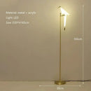 Origami gold bird led floor lamp for living room