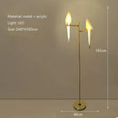 Origami gold bird led floor lamp for living room