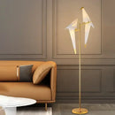 Origami gold bird led floor lamp for living room