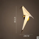 Origami white & gold crane chandelier iron led light for bedroom