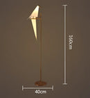 Origami white & gold crane chandelier iron led light for bedroom