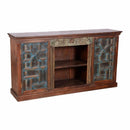 Distressed Blue Antique Door Media Console