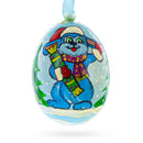 Bunny with Present Wooden Christmas Ornament