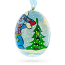 Bunny with Present Wooden Christmas Ornament