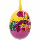 Cat with Balloon and Roses Wooden Christmas Ornament 3 Inches