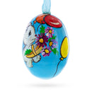 Cat with Balloon and Flowers Wooden Christmas Ornament 3 Inches